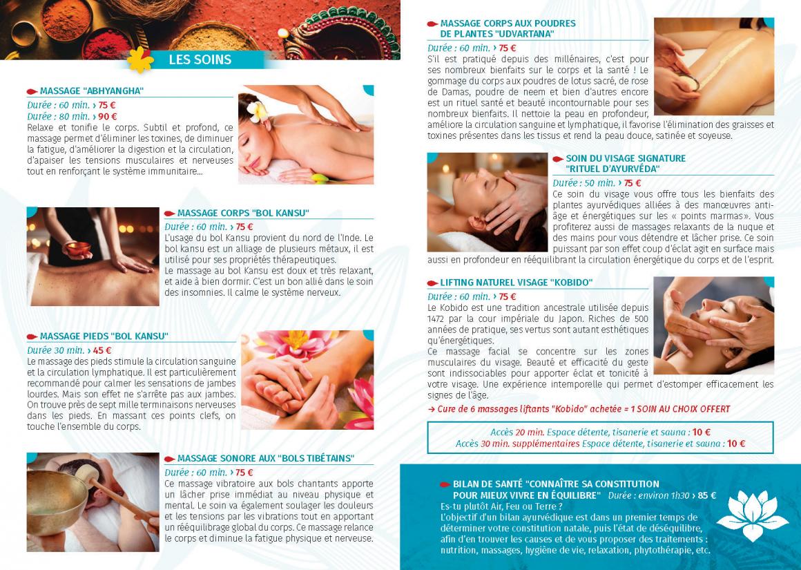 carte des soins passion ayurveda