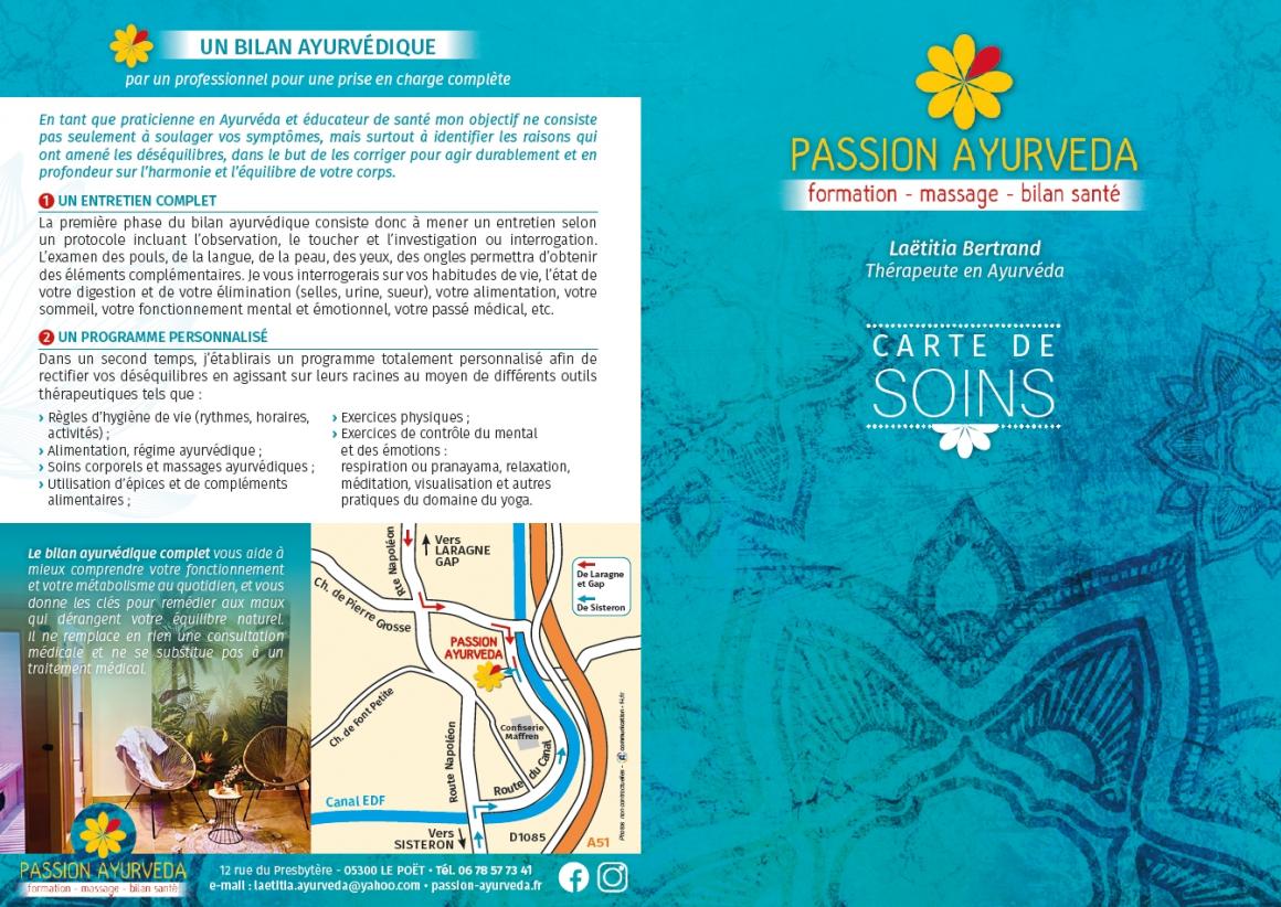 carte des soins passion ayurveda