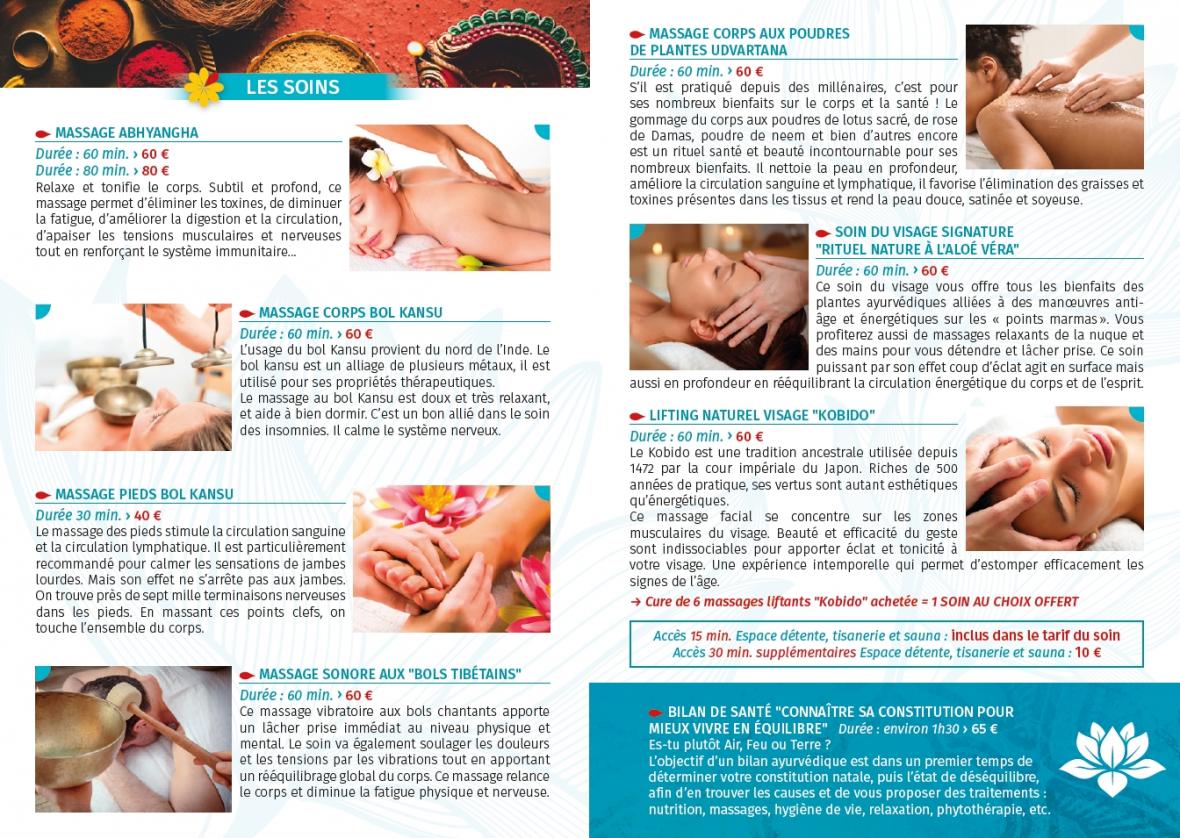 carte des soins passion ayurveda