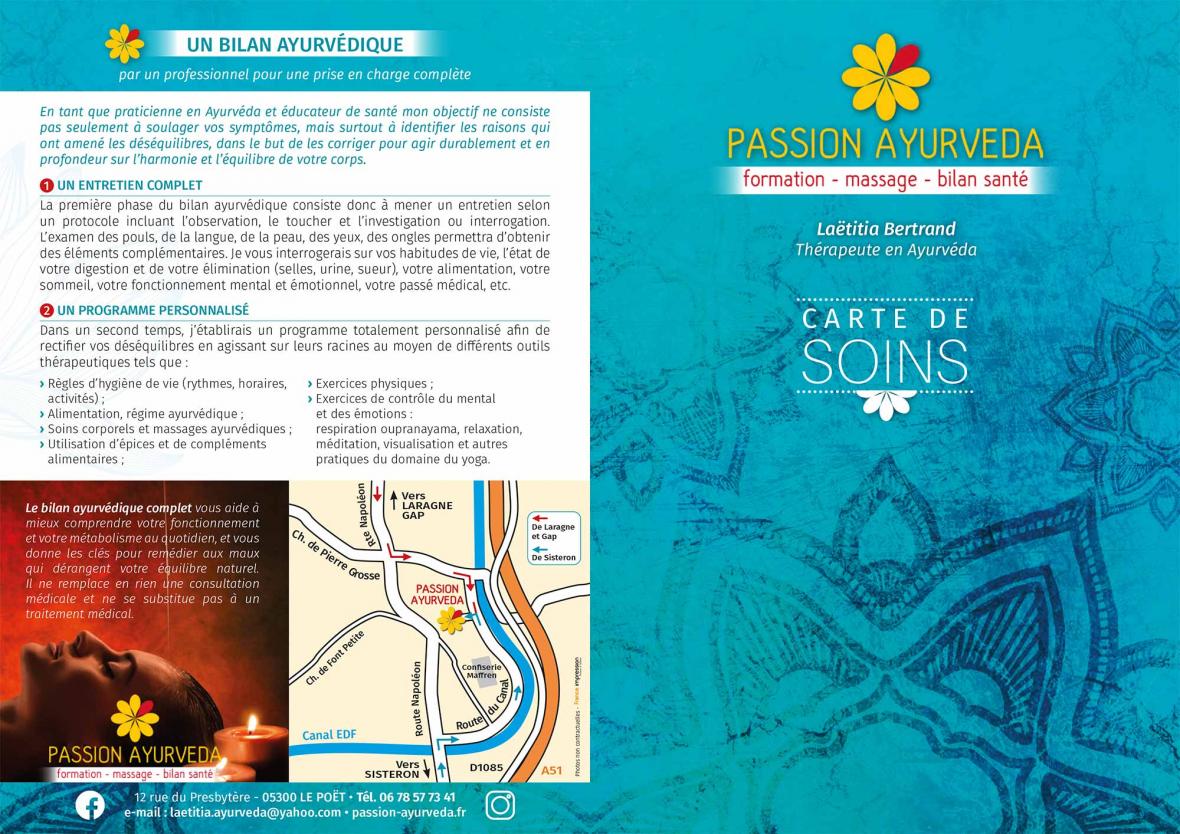 carte des soins passion ayurveda
