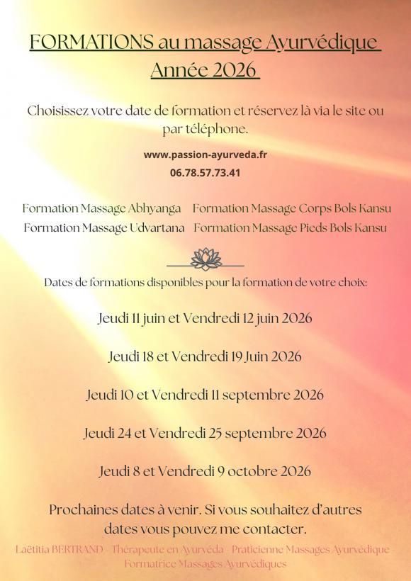formation ayurveda